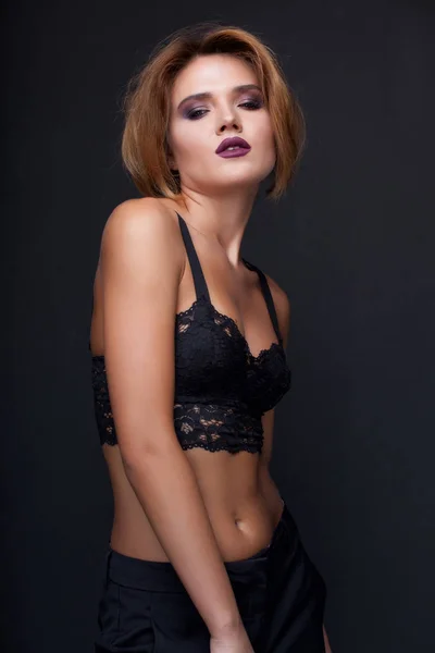 Güzel Seksi Şık Bayan Portresi Glamour — Stok fotoğraf