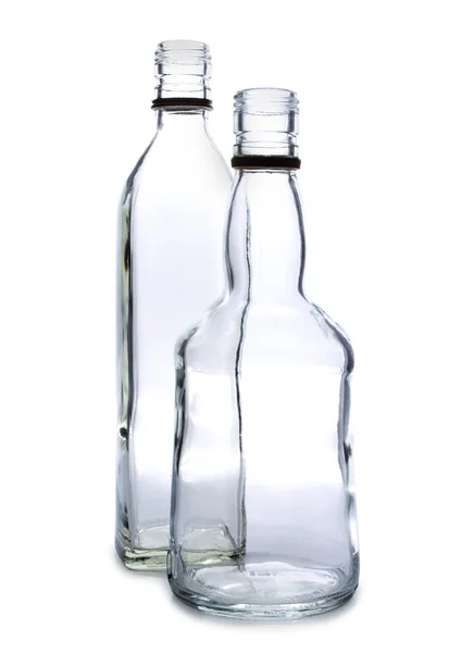 Bottle glasses on white — Stock Photo, Image