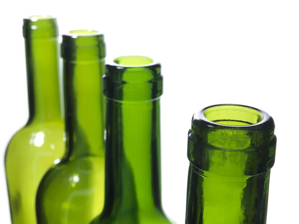 Bottles wineglasses on white background — Stock Photo, Image