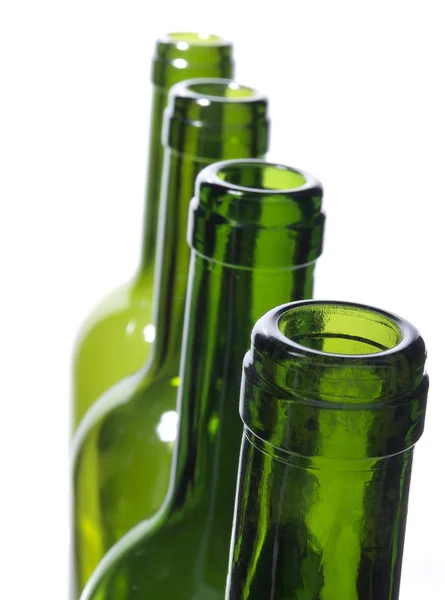 Bottles wineglasses on white — Stock Photo, Image