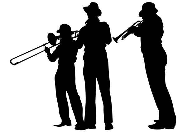 Groupe trompettes sur blanc — Image vectorielle
