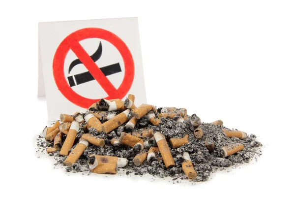 Ashtray tobacco on white — Stock Photo, Image