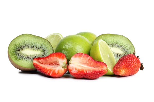Tropiska frukter på en vit — Stockfoto