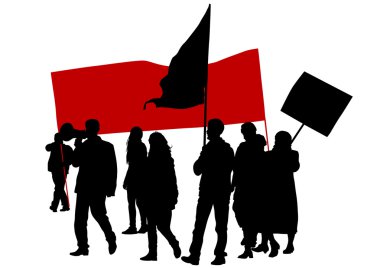 İnsanlar beyaz bayraklar