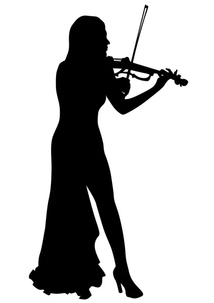 Femmes whit violon cinq — Image vectorielle