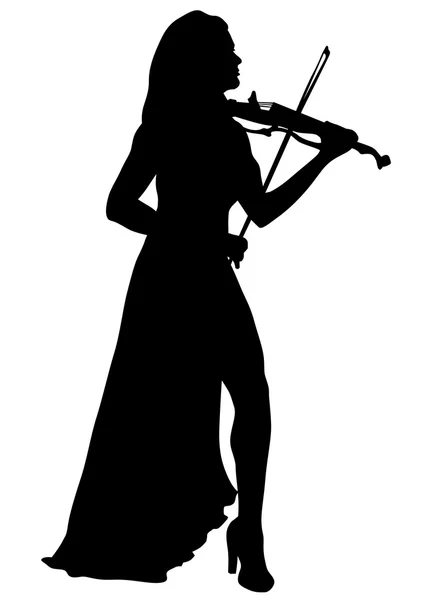 Mujer whit violin one — Vector de stock