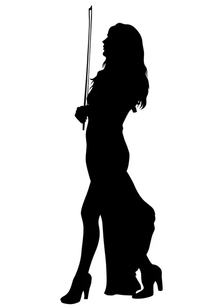 Femmes whit violon sept — Image vectorielle