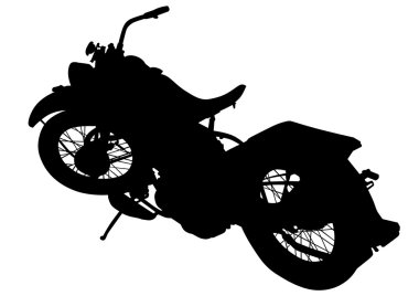 Beyaz üzerine Retro motorlu