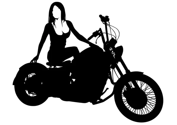 Mulheres motoqueiros em branco — Vetor de Stock