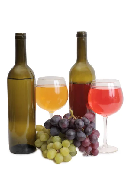 Üveg és fehér szőlő — Stock Fotó