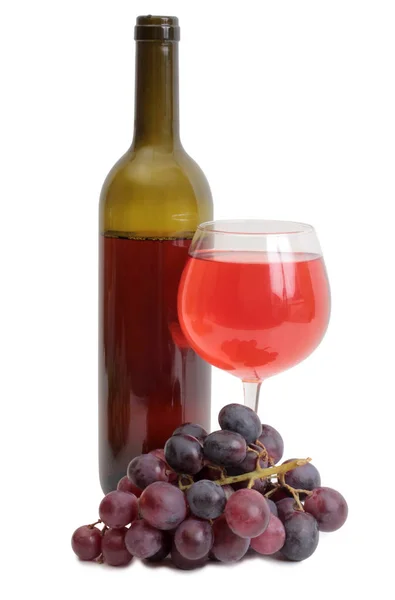Borosüveg és fehér szőlő — Stock Fotó