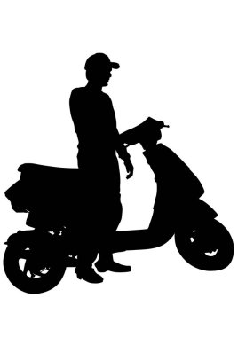 Scooter üzerinde beyaz adam