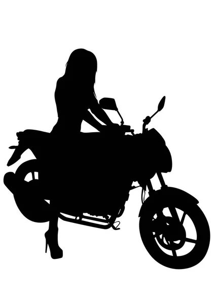 Mujeres en motocicleta — Vector de stock