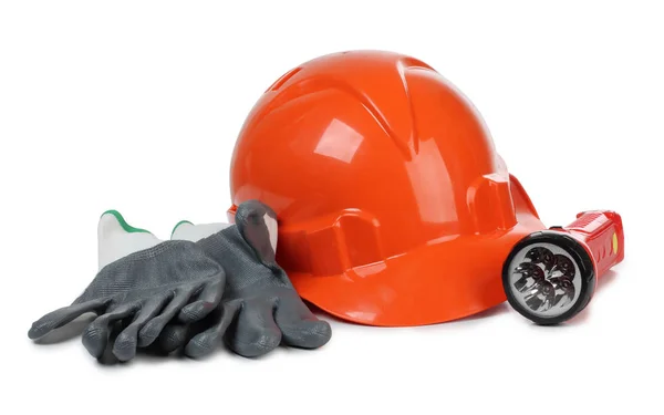 Construction helmet on white — Stock Photo, Image