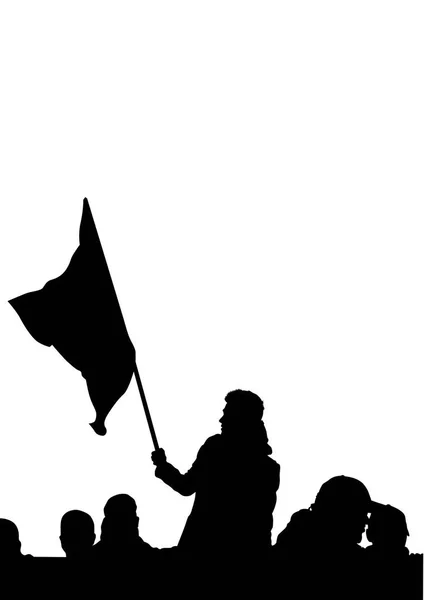 Толпы и флаг — стоковый вектор