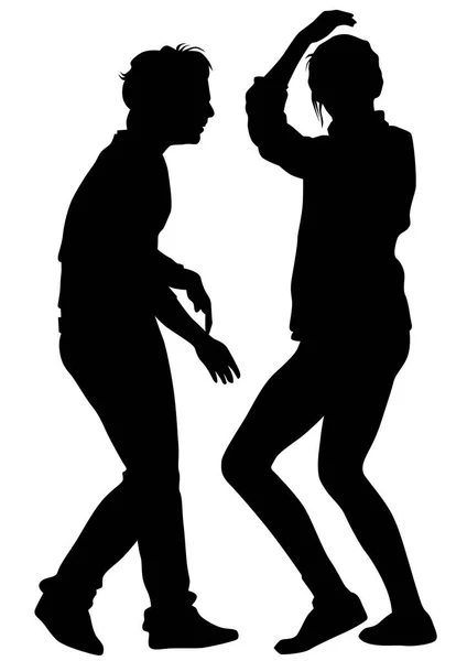 Bailarinas parejas en blanco — Vector de stock