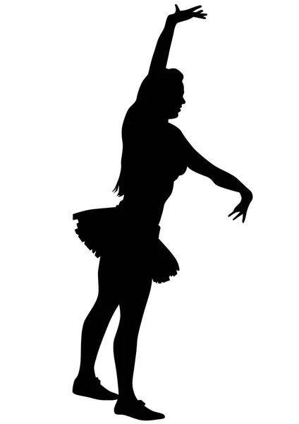 Chica de ballet en blanco — Vector de stock