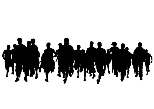 Run people on white — Stock Vector