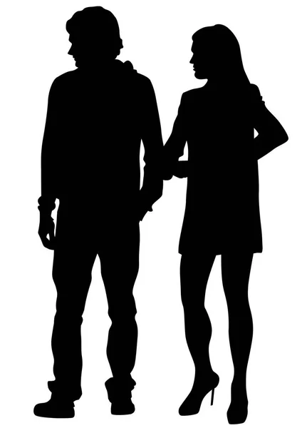 Couple amant sur blanc — Image vectorielle