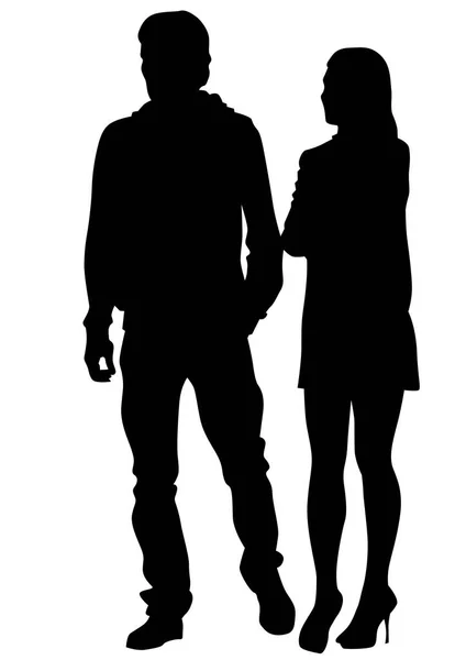 Couple de personnes sur blanc — Image vectorielle