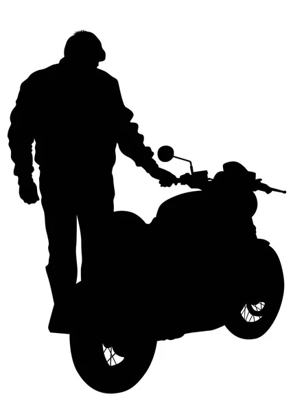 Motorrad und Mensch — Stockvektor