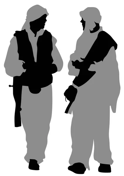 Arab soldiers with guns — Stock Vector