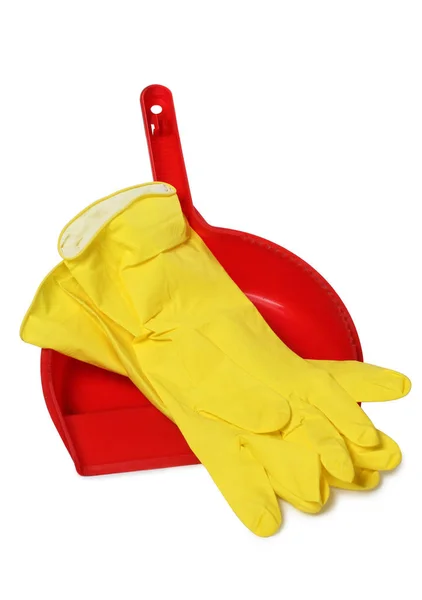 Cleaning gloves on white Royalty Free Stock Photos