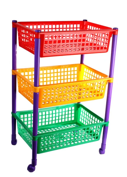 Colorful basket on white background — Stock Photo, Image