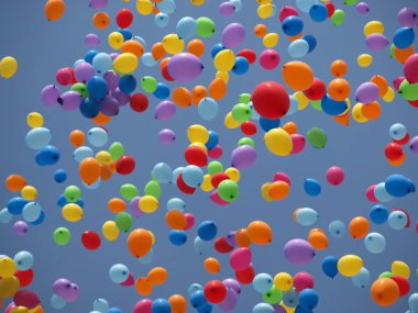 üzerinde gökyüzü balonları