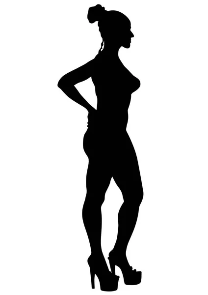 Chica de belleza en el talón — Vector de stock