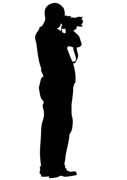 Photo man and camera on white — Stock Vector