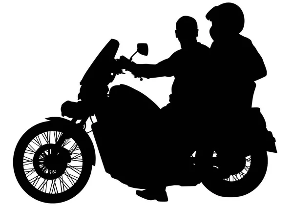 Mulheres motociclistas e homem whit motorcycl — Vetor de Stock