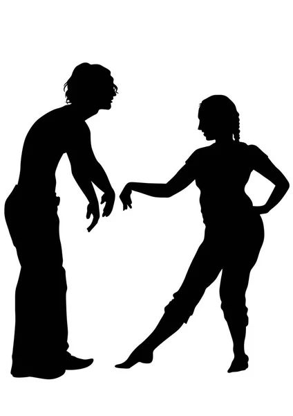舞者热恋中的情侣 — 图库矢量图片