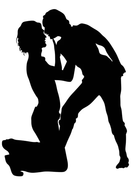 舞者人接吻 — 图库矢量图片