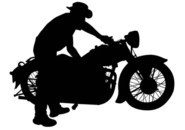 Starý motocykl na bílém — Stockový vektor