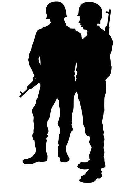 солдат с оружием