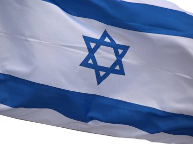 Beyaz arkaplanda İsrail bayrağı