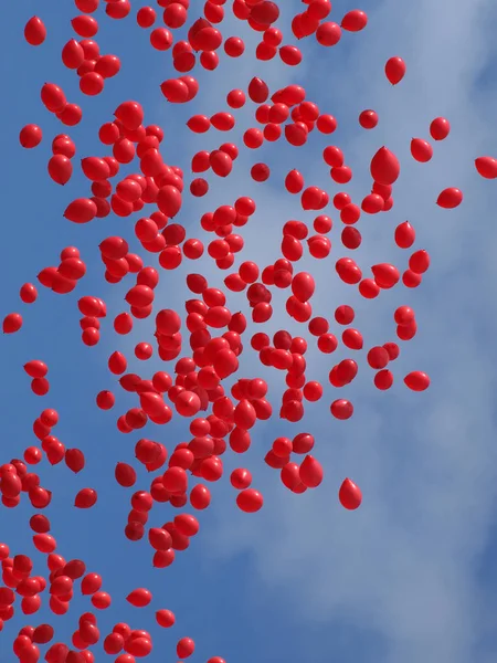 Mavi kırmızı balon — Stok fotoğraf