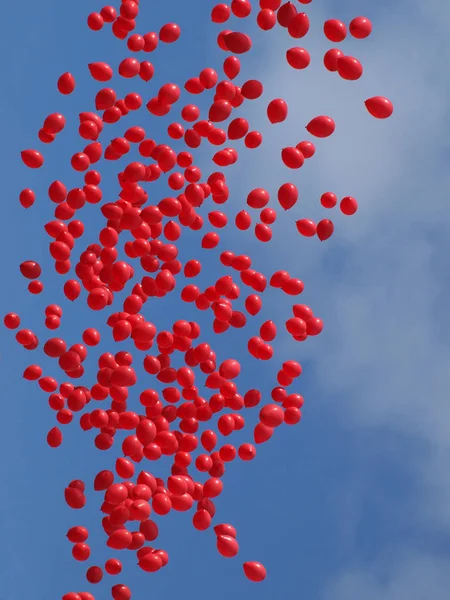 Mavi kırmızı balon — Stok fotoğraf