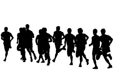 Adam beyaz arka plan üzerinde çalıştırmak