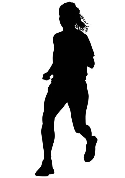 Courir femme sur fond blanc — Image vectorielle