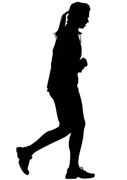Femme en marche cinq — Image vectorielle