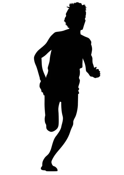 Hombre corriendo diez — Vector de stock