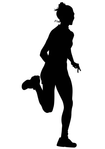 Frauen laufen vier — Stockvektor