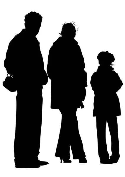 Famely couples and child walking — Stock Vector