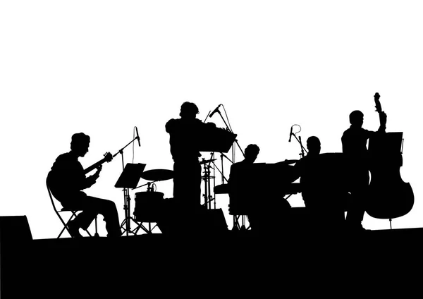 Muzikale jazz band — Stockvector