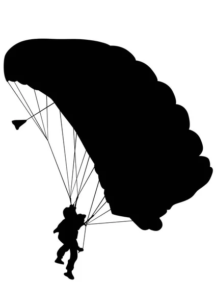 Hombre en paracaídas cinco — Vector de stock