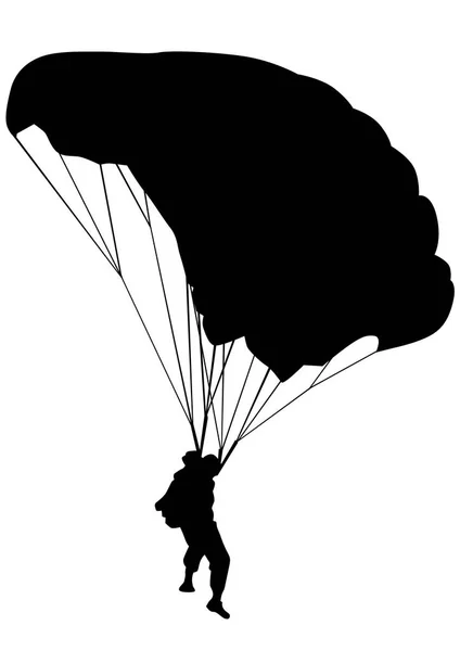 Uomo sul paracadute quattro — Vettoriale Stock