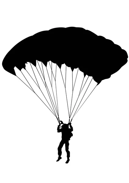 Man op parachute acht — Stockvector