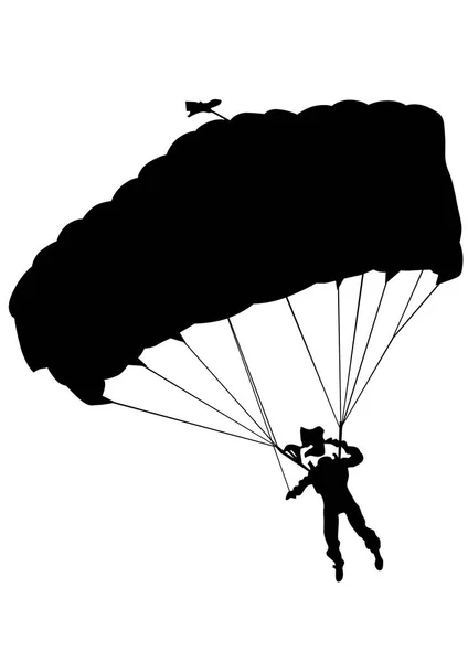 Mann am Fallschirm sieben — Stockvektor